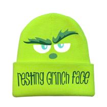 Chapéu de malha Restings Grinchs Faces Anime Winter Beanie Chapéu de malha Restings Grinchs Faces Anime Winter Beanie