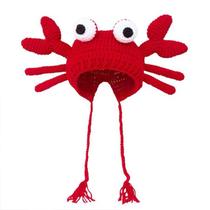 Chapéu de malha vermelho Knitteds Crab Anime Winter Beanie Chapéu de malha vermelho Knitteds Crab Anime Winter Beanie