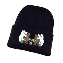 Chapéu de malha We Bare Bears Anime Winter Bears para adultos Chapéu de malha We Bare Bears Anime Winter Bears para adultos