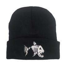 Chapéu de malha Winter Beanie Hunters Mantas Rays Fishbones Chapéu de malha Winter Beanie Hunters Mantas Rays Fishbones