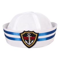 Chapéu de marinheiro clássico branco para cosplay para adultos 58 cm Chapéu de marinheiro clássico branco para cosplay para adultos 58 cm