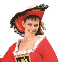 Chapéu de mosqueteiro pirata de veludo, traje RG, tamanho único