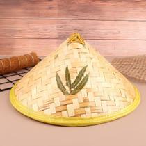 Chapéu De Palha Chinês De Fibra Natural Chapeu De Pescador De Bambu Para Turista Fantasia Artesanal Chapéu De Palha Chinês De Fibra Natural Chapeu De Pescador De Bambu Para Turista Fantasia Artesanal