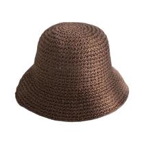 Chapéu De Palha De Verão Para Mulheres, Estilo Bucket, Visor, Panamá, Feito À Mão, Proteção Solar