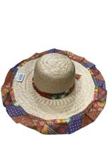 Chapéu de Palha Feminino com tecido estampado Festa Junina - Jac Fashion