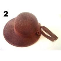 Chapéu De Palha Feminino Moda Praia Com Viseira E Laço Chapéu De Palha Feminino Moda Praia Com Viseira E Laço