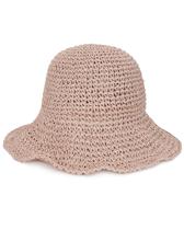 Chapéu de palha feminino Voilipex rosa de aba larga e crochê dobrável Chapéu de palha feminino Voilipex rosa de aba larga e crochê dobrável