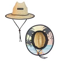 Chapéu de Palha Infantil Proteção UV Praia Piscina Sol Kids Beach Calor Bebê Criança Estampado Viés Moda - KOUK AUTHENTIC