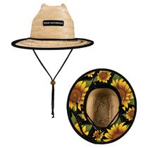 Chapéu de Palha Infantil Proteção UV Praia Piscina Sol Kids Beach Calor Bebê Criança Estampado Viés Moda