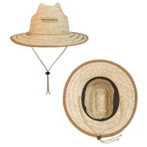 Chapéu de Palha Infantil Proteção UV Praia Piscina Sol Kids Beach Calor Bebê Criança Estampado Viés Moda