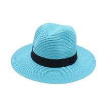 Chapéu De Palha Panamá Com Fita Preta Para Homens E Mulheres, Estilo Coreano, Chapéu De Sol Jazz