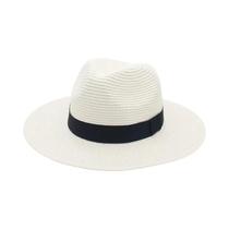 Chapéu De Palha Panamá Com Fita Preta Para Homens E Mulheres, Estilo Coreano, Chapéu De Sol Jazz