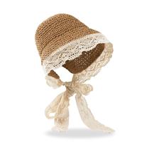 Chapéu de palha para menina Pureborn, aba larga, proteção solar de 48 cm Chapéu de palha para menina Pureborn, aba larga, proteção solar de 48 cm