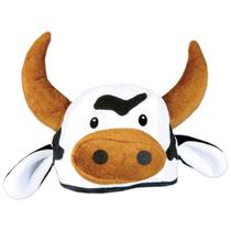 Chapéu de pelúcia com cabeça de vaca Beistle, boné inovador com tema ocidental Chapéu de pelúcia com cabeça de vaca Beistle, boné inovador com tema ocidental