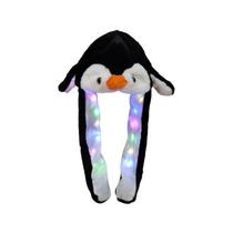 Chapéu de pelúcia com luzes e orelhas em movimento, coelho para crianças e anúncio