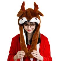 Chapéu de pelúcia de Papai Noel com orelhas em movimento para o Natal