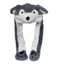 Chapéu de pelúcia JOYHY Kids Adults Ear Moving Ear Fap Paw Grey Wolf