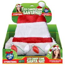 Chapéu de pelúcia LED Candy Cane Santa MAGIC SEASONS