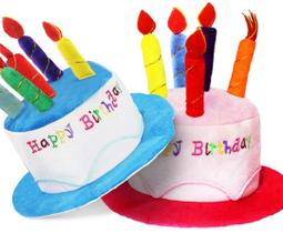 Chapéu de pelúcia para bolo de feliz aniversário zmgmsmh azul e rosa, 2 unidades Chapéu de pelúcia para bolo de feliz aniversário zmgmsmh azul e rosa, 2 unidades