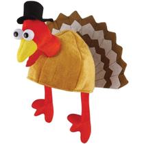 Chapéu de pelúcia Turkey de Ação de Graças Asekonc com cabeça, pernas e cauda
