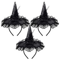 Chapéu de penas de bruxa de Halloween ZeeDix Black x3 Chapéu de penas de bruxa de Halloween ZeeDix Black x3