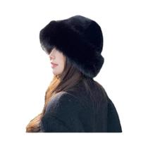 Chapéu De Pescador De Pelúcia Coreano Feminino Para Inverno, Com Forro De Pele Fofa, Ideal Para Dias