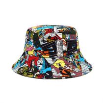Chapéu de pescador, desenho animado, grafite, anime, algodão com proteção UV