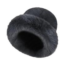 Chapéu De Pescador Feminino De Pelúcia Grossa, Macio E À Prova De Frio, Cor Sólida Para Outono E