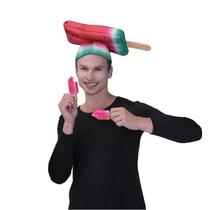 Chapéu de picolé de melancia para adultos, cosplay com adereço de sorvete Chapéu de picolé de melancia para adultos, cosplay com adereço de sorvete