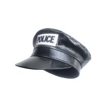 Chapéu de polícia, chapéu de cosplay de couro preto, 27x24x14cm Chapéu de polícia, chapéu de cosplay de couro preto, 27x24x14cm