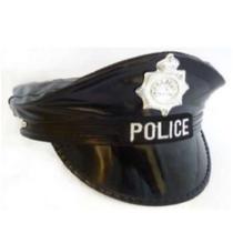 Chapéu de Policial Preto com Letreiro Prateado: Seja o Herói da Lei e da Ordem