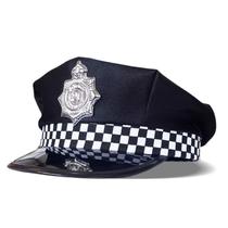Chapéu de policial quadriculado preto e branco para adultos Chapéu de policial quadriculado preto e branco para adultos
