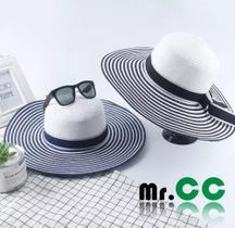 Chapéu De Praia Feminino Floppy Aba Larga Verão Listrado Aba Chapéu De Praia Feminino Floppy Aba Larga Verão Listrado Aba