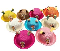 Chapéu De Praia Palha Infantil Girafa Moda Verão Piscina Unissex Chapéu De Praia Palha Infantil Girafa Moda Verão Piscina Unissex