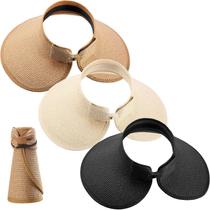 Chapéu de praia Sun Visor Satinior, canudo dobrável para mulheres x3 Chapéu de praia Sun Visor Satinior, canudo dobrável para mulheres x3