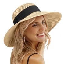Chapéu de praia Tavaleu Sun Hat feminino de aba larga com proteção UV