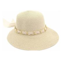 Chapeu De Praia Viseira Palha Corrente Femenina Chapeu De Praia Viseira Palha Corrente Femenina