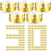 Chapéu de princesa Gold Paper Crown Crtiin para adultos, 30 unidades Chapéu de princesa Gold Paper Crown Crtiin para adultos, 30 unidades