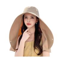 Chapéu De Proteção Solar Respirável Com Aba Larga E Cobertura Para O Pescoço Para Viagens De Praia E