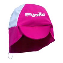 Chapéu De Sol Bebê Pink E Branco - Ideal Para Passeios E Praia Cor:pinktamanho:u