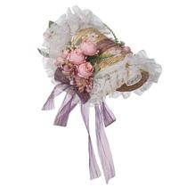 Chapéu de sol COSDREAMER Victorian Tea Party, chapéu de palha para meninas e mulheres