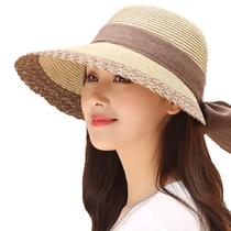 Chapéu de sol de palha YUANKEXIANG para mulheres, praia, verão, cáqui