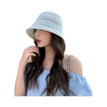 Chapéu De Sol De Verão 2024 Para Mulheres, Chapéu De Balde Tricotado Oco, Moda Fresca E Pequena