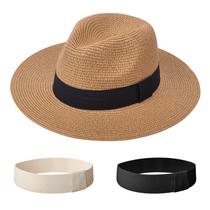 Chapéu de sol DRESHOW Panama Chapéu para mulheres de palha UPF 50+