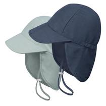 Chapéu de sol ECOSUMA para meninos de 0 a 6 meses cinza/azul marinho (pacote com 2) Chapéu de sol ECOSUMA para meninos de 0 a 6 meses cinza/azul marinho (pacote com 2)