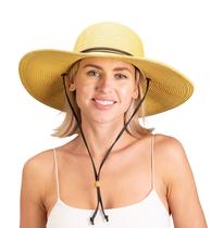 Chapéu de sol feminino de aba larga Sloggers UPF 50+ marrom claro Chapéu de sol feminino de aba larga Sloggers UPF 50+ marrom claro