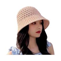 Chapéu De Sol Feminino De Palha Panamá Com Aba Larga E Maleável Para Verão E Praia - Gmarty