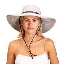 Chapéu de sol feminino trançado de aba larga Hat Sloggers UPF 50+