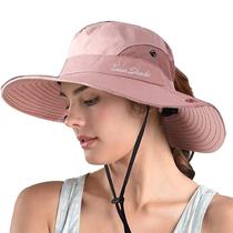 Chapéu de sol feminino ZOORON com rabo de cavalo Safari com proteção UV Chapéu de sol feminino ZOORON com rabo de cavalo Safari com proteção UV