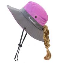 Chapéu de sol HGGE Toddler para crianças, meninas, proteção UV, roxo